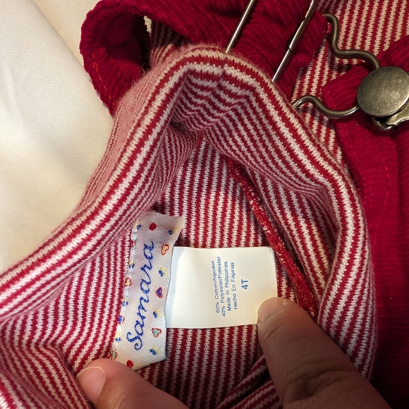 Vintage Samara 4T Dress Red Floral Stripe NWT - Picture 3 of 8